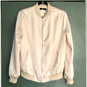 Satin Champagne Bomber Jacket
